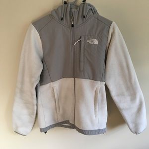 White and Grey North Face Jacket